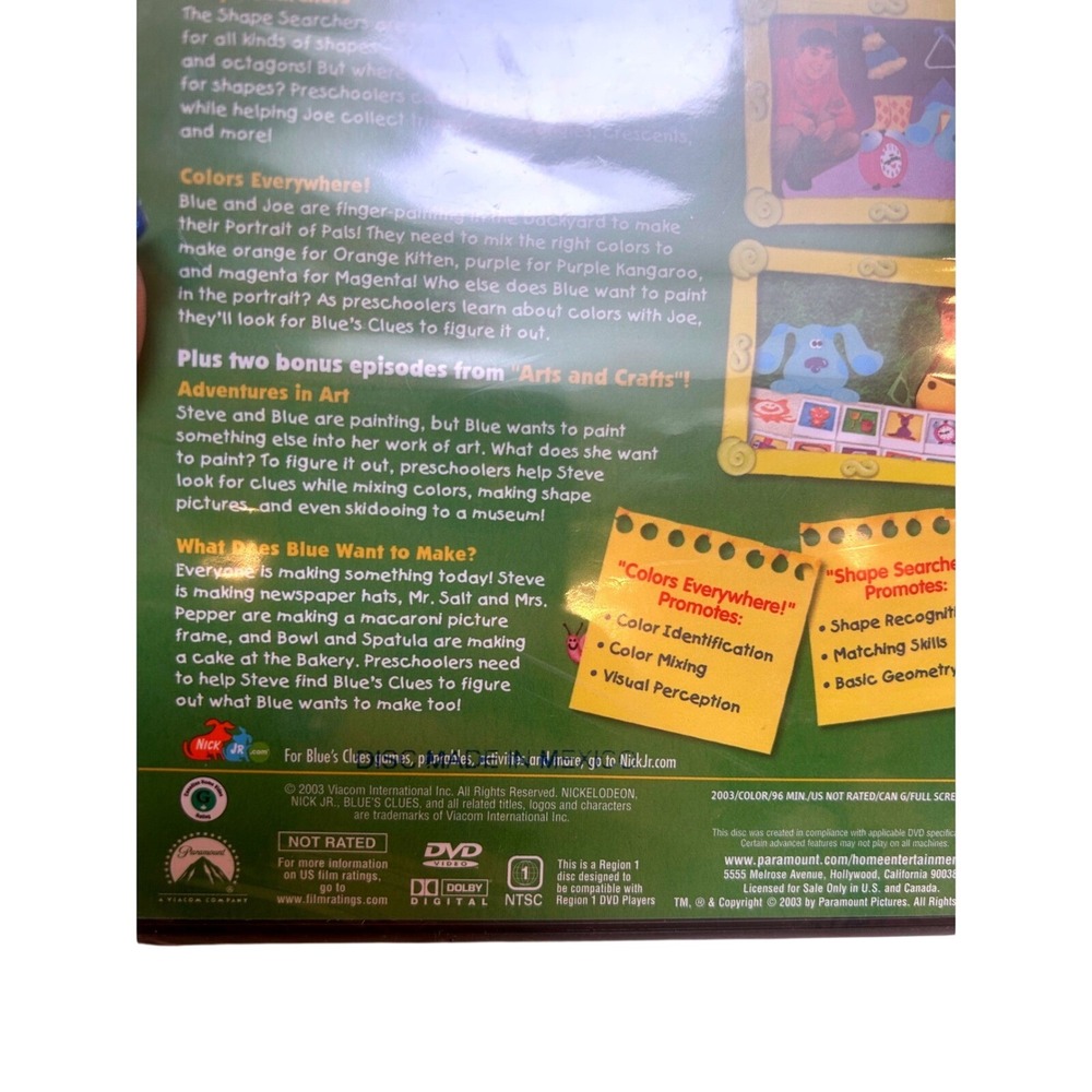 Blue's Clues Shapes and Colors DVD Educational Learning Fun for Kids - Picture 7 of 7